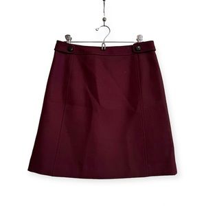 Brooks Brothers Burgundy Wool A-Line Skirt - Size 4
